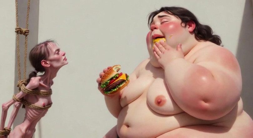 YOUR BEST FANTASY: Intense Feeding Session - SSBBW Humiliates and Fattens Thin Girl