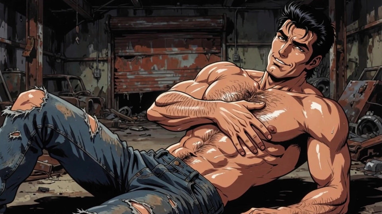 Erotic Man: Behaarte brust, männer-animation