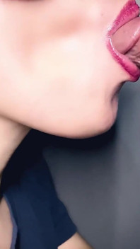 Kissy närbild: söt oral lek