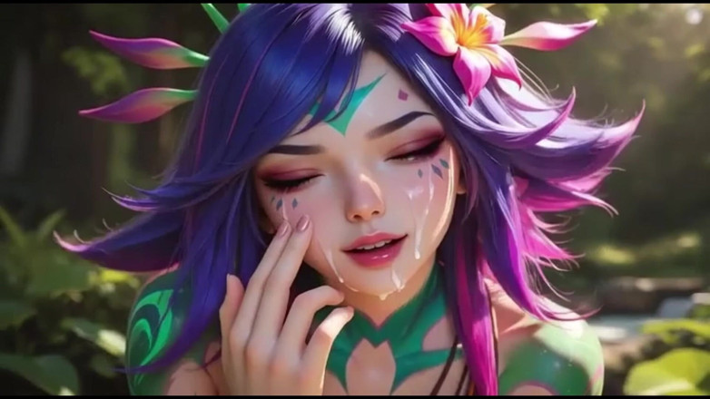 Ianimedia: Gorąca Neeko w lesie w bikini i wytrysk na twarz