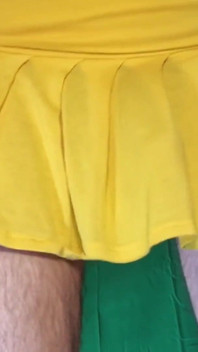 My Panties for Contests Under My Yellow Miniskirt