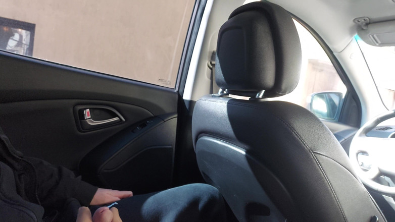 Step Mommy: Elegant Stepmom in Stockings Teases Her Stepson in the Car