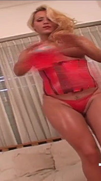 Beautiful Blonde Latina Transexual Solo Stripping