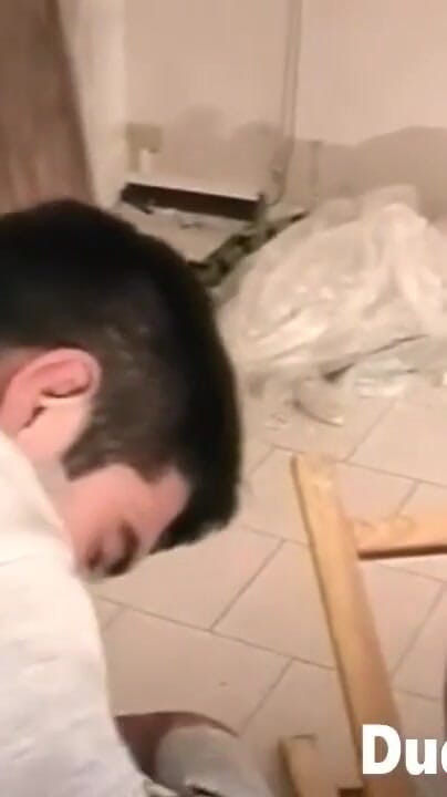 Poor chap restrained and smashed hardcore during a heated gay group sex (DudeDare)
