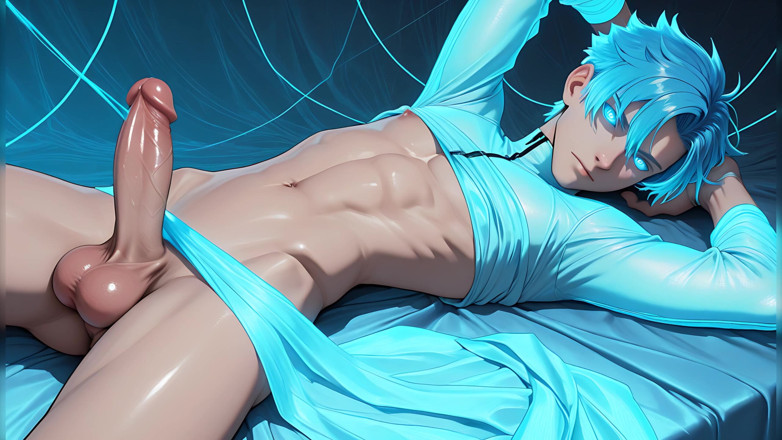 LustMen: Cyber Twink Fondling Heavy Balls with Slow Strokes