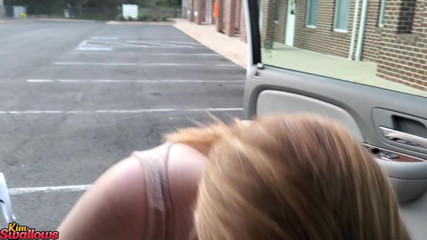 Kim Swallows: Public explosive cum load and swallow