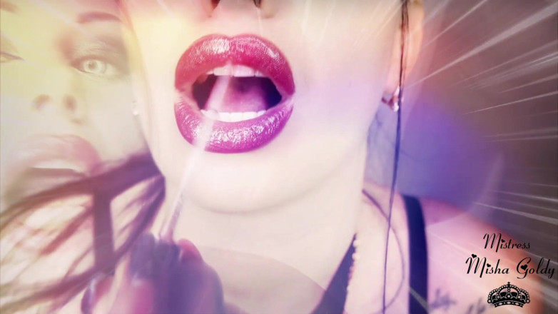 Goddess Misha Goldy: My lips will penetrate right inside your mind and will...