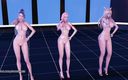 3D-Hentai Games: Kara - Step Ahri, Kaisa, 세라핀, 레전드 KDA의 섹시한 스트립쇼 리그