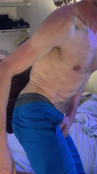 See My Grown Man Chest and Biceps Flex as I Jerk, Grunting as I Bust From Edging for a Few Hours