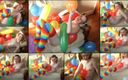 Horny vixen: Haley naken med ballonger