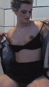 The brunette wants to come and masturbates in the bathroom with her sex toy