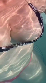 Artemisia Love Flashing Her Perfect Big Tits Underwater and Smoking a Cigarette