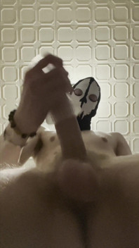 7 Inch (18cm) Hot Cock Owned by a Masked Slim Twink. Flashlight Intense Masturbation, Moaning.