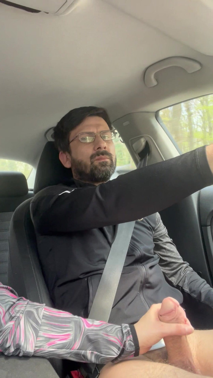 KingYordanov: She Couldn’t Wait - MILF Blowjob &amp; Handjob While Driving - Public Car...