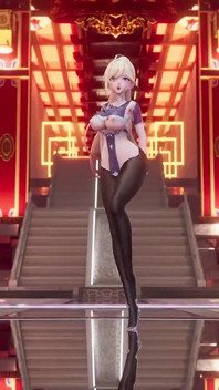 [mmd] 마리온레트 에로틱한 유니폼 블랙 스타킹
