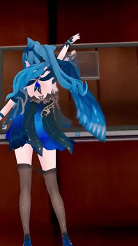 겐신 임팩트 Keqing 옷을 벗고 춤을 추고 누드 섹스 MMD 3D 블루 헤어 컬러 편집 Smixix