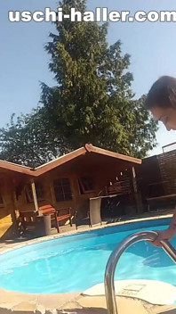 Outdoor in the Pool with Turkish Born Slut Jasmin Babe