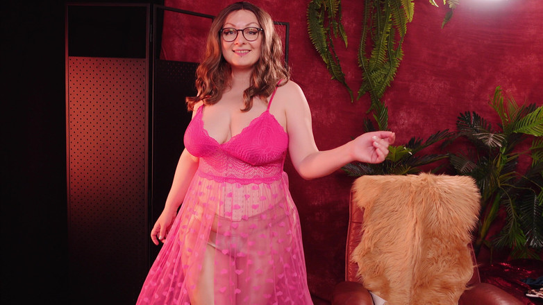 Arya Grander: Try on Haul for Chubby MILF: Lace Lingerie Transparent Dress