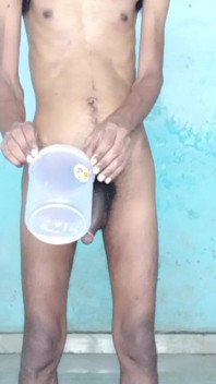 Rajesh Playboy 993 Masturbation Big Cock and Cumming in the Jar. Big Cum Load