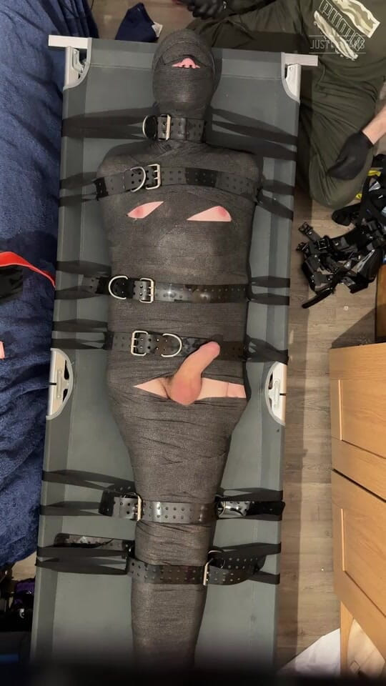 Inmate Cody and SubEdgeX: Twink Completely Mummified and Edged, part 2