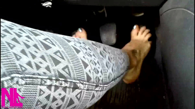 Nyllady: Pedal Pumping in White Sneakers and Cotton Socks