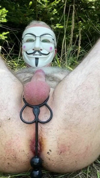 Outdoor Anal Play Wiht Toy and Dildo