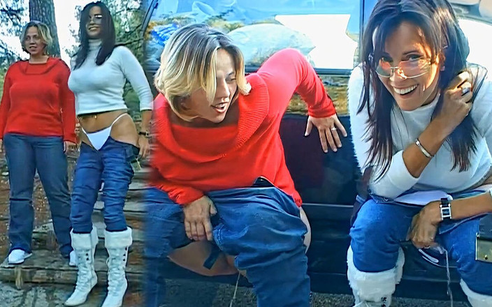 Road Trips UK: Adegan bonus kencing bareng angie george &amp; anabel moon