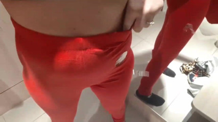 Putana dreams: Teen undress in fitting room and touching pussy