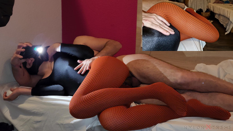 Nylon Xtreme: Elena Clark Orange Pantyhose Fuck