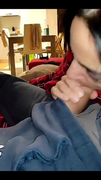 Wife in Pajamas Fucks a Friend in Silence While Her Husband Is in the Room
