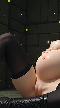 戴着辫子棕色头发的美丽裸体女人优雅地坐在哥特式风格