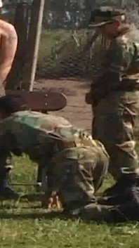 Fucked by 2 military outdoor