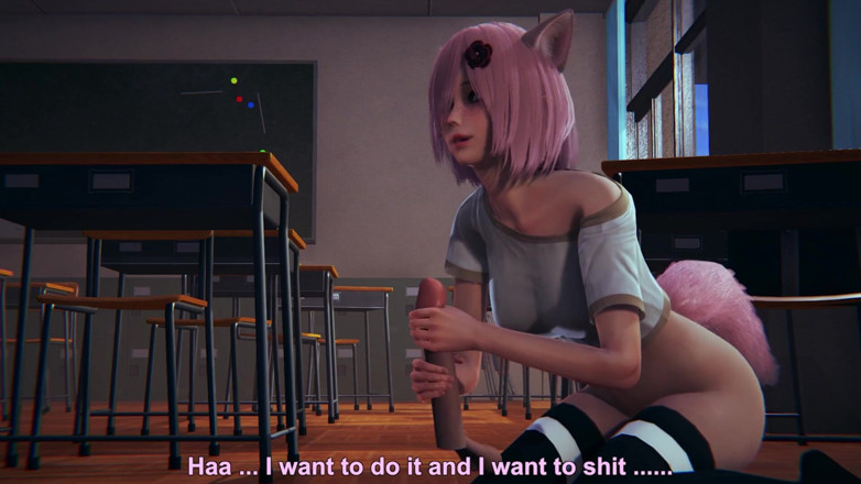 Waifu club 3D: Neko collegegirl jerks off your cock