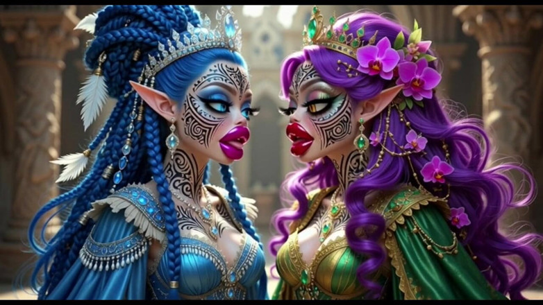 Hot girl dancing: Beautiful Elves Princess Kissing, Ai Animation