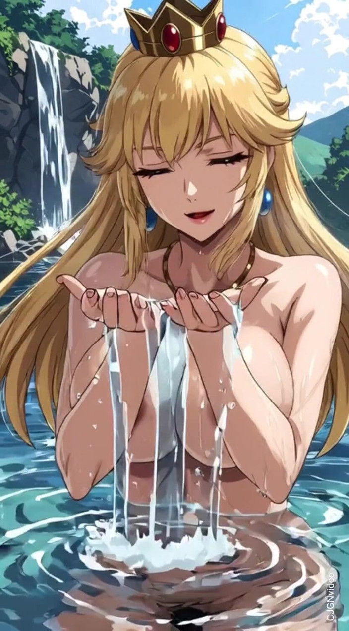 Hot girl dancing: 119. Princess Peach in un lago e cascata (animazione)