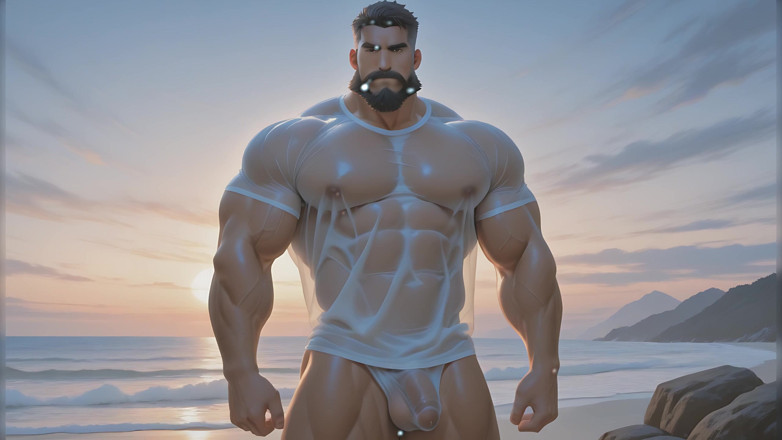 LustMen: Rockstar hunk solo plagend ballen en schacht met sperma spetter