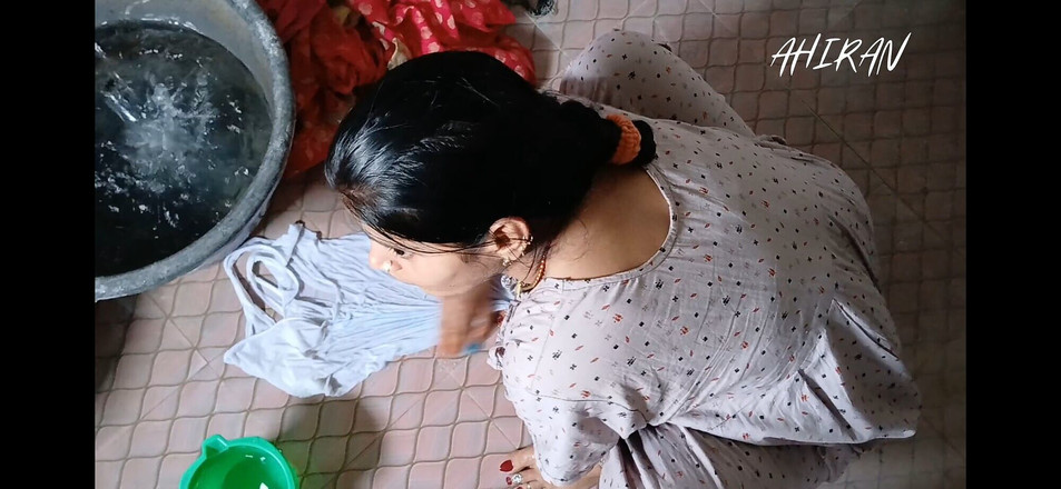 Aahan Ahiran: Young Stepbrother Wife Washing Clothes and Review Her Ass and...