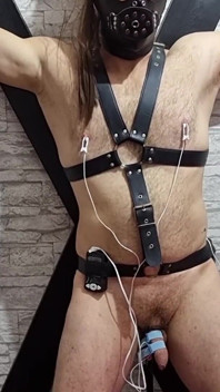 Electro sounding Uretra stretch - palpitante di cazzo in un'agonia bondage