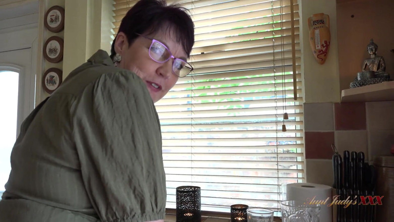 Aunt Judy's XXX: AuntJudysXXX - Busty 56yo Housewife Layla sucks your cock in the kitchen (POV)