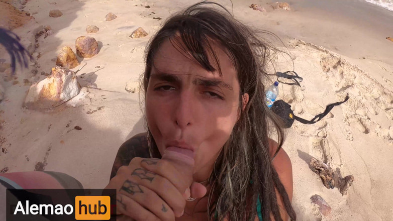 Alemao Hub: Dziki seks z wytryskiem na najbardziej rajska plaży w Brazylii