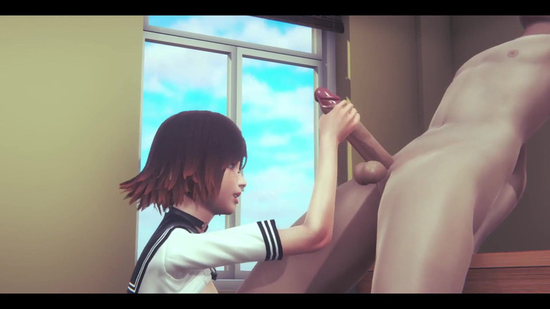 HentaiTubes: Hentai ongecensureerd - Sara gebruikt zijn hand en zijn poesje om...