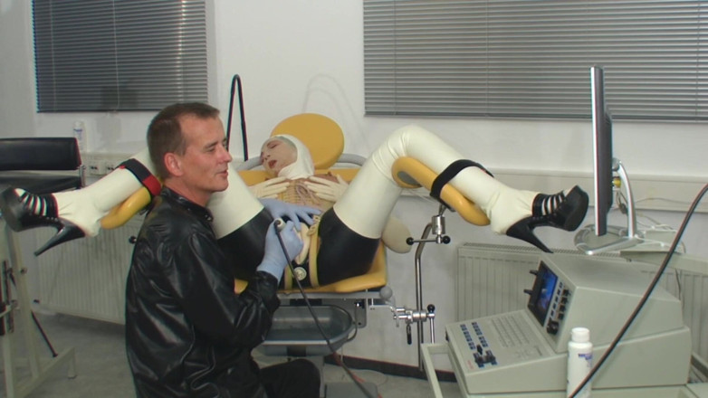 Rubber & Clinic Studio - 1ATOYS: Crazy ultrasound anal exam in rubber