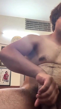 Desi Twink Boy Wank His Hard Big Cock and Eat His Cum