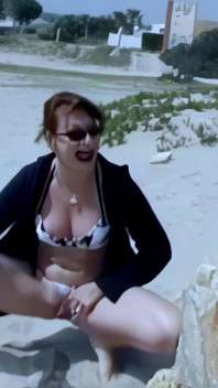Anastasia Kass Peeing on the Beach