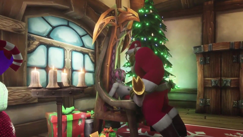 Wraith ward: Sexy dämonenmädchen reitet Orc Santas schwanz: Warcraft parodie
