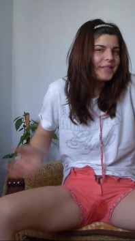 Sexy Teen Weting Her Short Pants and Empty Her Full Bladder