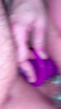 Dvp with Purple Dildo with a Huge Creampie