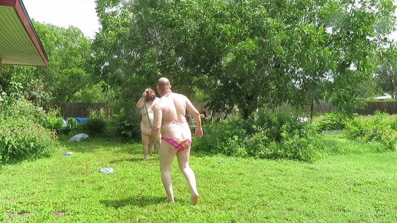 BBW nurse Vicki adventures with friends: Sissy Slut &amp; Mistress V Hose Play 2