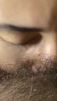 Lesbian Sucking Very Hairy and Wet Pussy