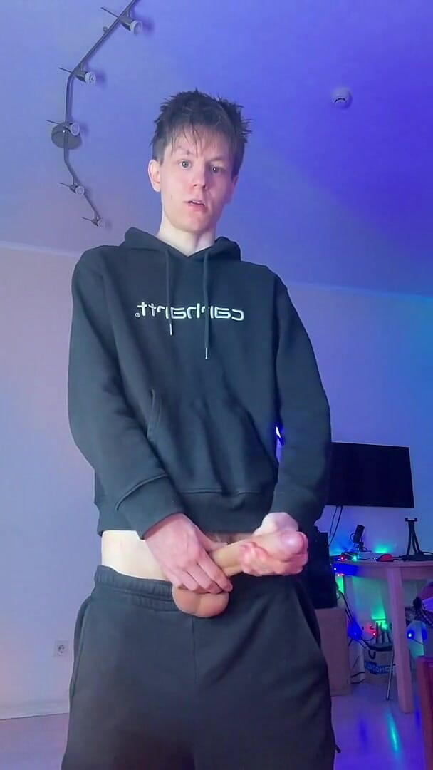 Skinny Boy Holding Back a Huge Cumshot Until It Hurts (Evgeny Twink)